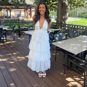 Selfie Leslie White Ruffle Dress